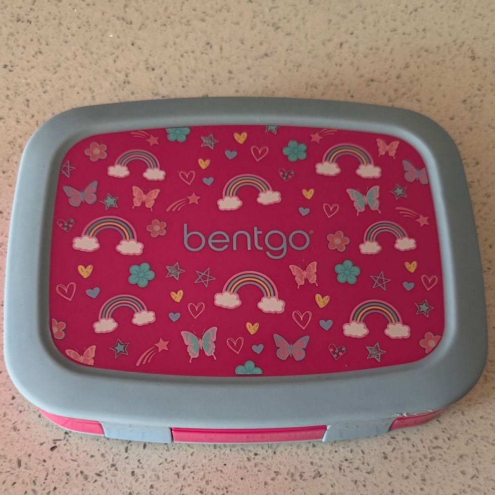 Kids Rainbow Lunch Box - Pink and light blue